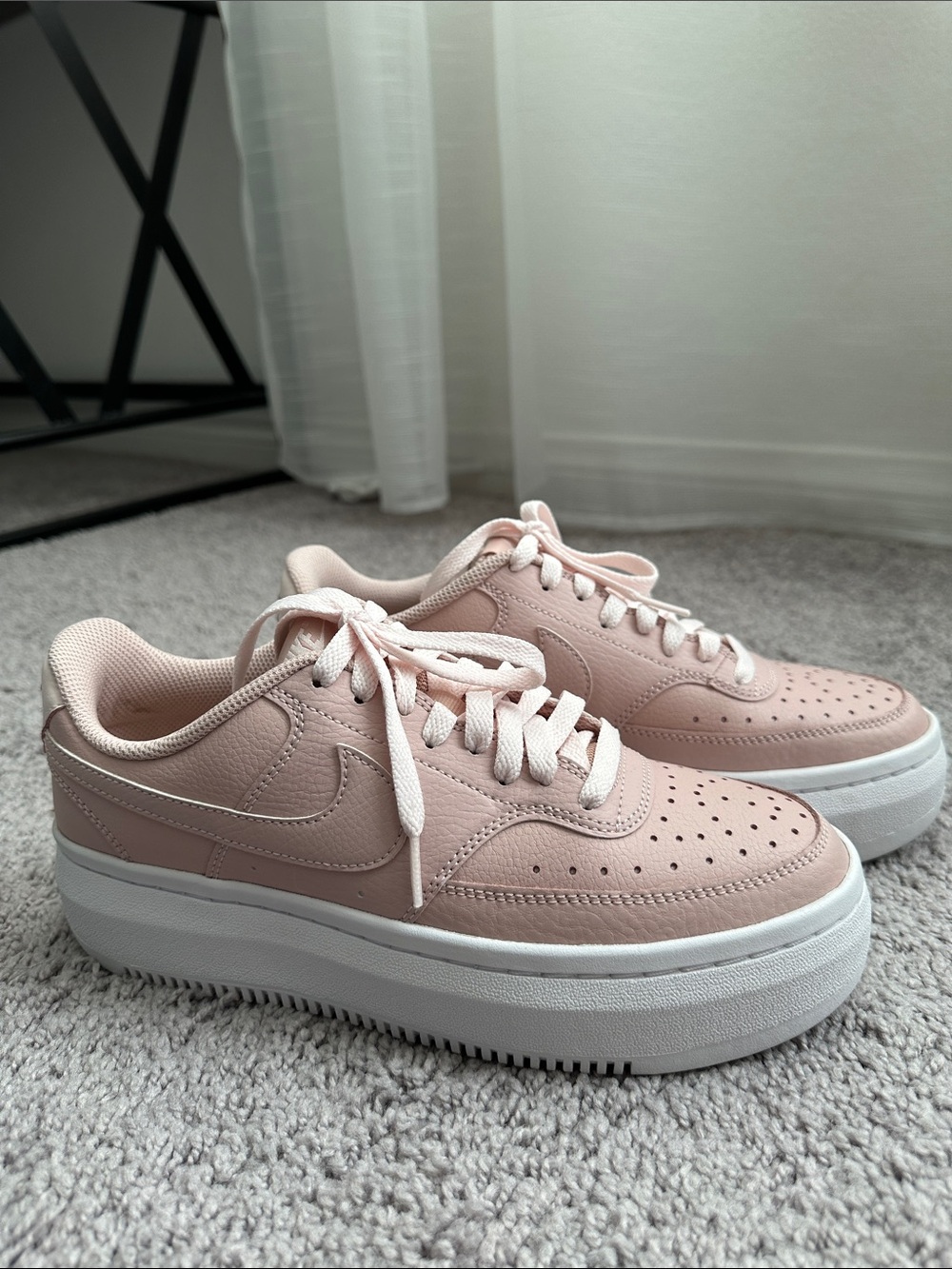 Nike Women’s Blush Pink Platform Sneakers with White Sole